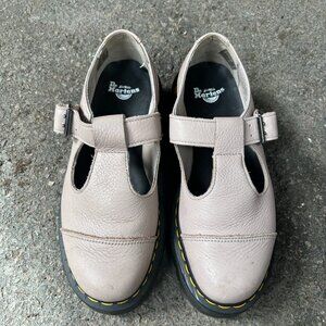 Dr.Martens Bethan Pisa Leather Platform Mary Janes, Vintage Taupe, US Women's 8